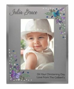 Personalised Butterfly 4×6 Diamante Glass Photo Frame