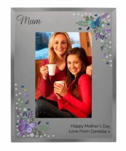 Personalised Butterfly 4×6 Diamante Glass Photo Frame