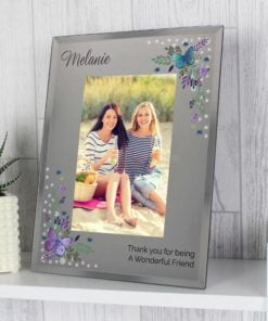 Personalised Butterfly 4×6 Diamante Glass Photo Frame