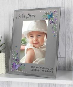 Personalised Butterfly 4×6 Diamante Glass Photo Frame