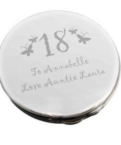 Personalised Butterfly Age Round Compact Mirror