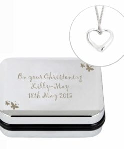 Personalised Butterfly Heart Necklace and Box