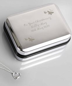 Personalised Butterfly Heart Necklace and Box