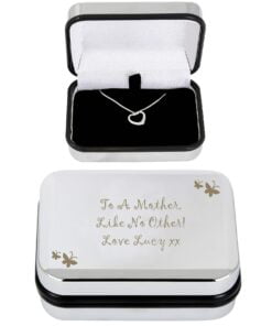 Personalised Butterfly Heart Necklace and Box