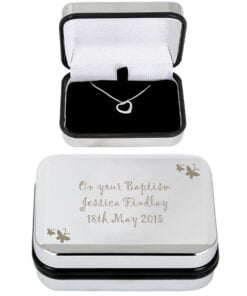 Personalised Butterfly Heart Necklace and Box