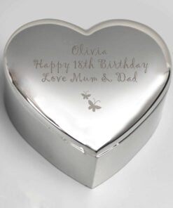 Personalised Butterfly Heart Trinket Box