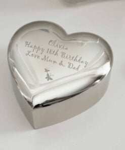 Personalised Butterfly Heart Trinket Box