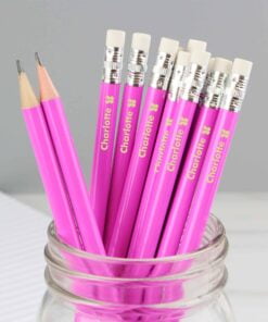 Personalised Butterfly Motif Pink Pencils