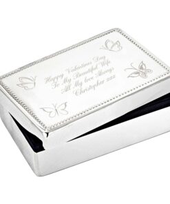Personalised Butterfly Rectangular Jewellery Box