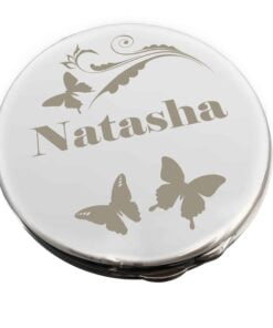 Personalised Butterfly Swirl Compact Mirror