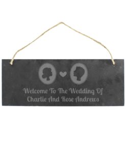Personalised Cameo Hanging Slate Plaque