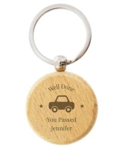 Personalised ‘Car Motif’ Wooden Keyring