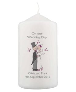 Personalised Cartoon Couple Pillar Candle