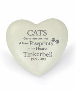 Personalised Cat Pawprints Heart Memorial