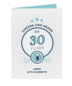 Personalised Cheers and Beers Birthday Card