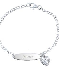 Personalised Children’s Sterling Silver and Cubic Zirconia Bracelet