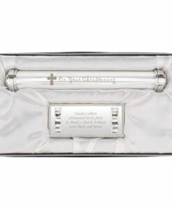 Personalised Christening Cross Silver Plated Certificate Holder