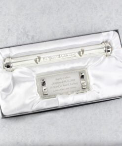 Personalised Christening Silver Plated Certificate Holder