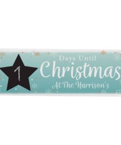 Personalised Christmas Chalk Countdown Wooden Block Sign