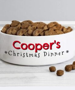 Personalised Christmas Dinner 14cm Medium Pet Bowl