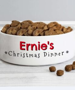 Personalised Christmas Dinner 14cm Medium Pet Bowl
