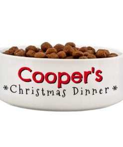 Personalised Christmas Dinner 14cm Medium Pet Bowl