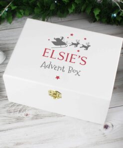 Personalised Christmas Eve White Wooden Box
