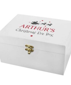 Personalised Christmas Eve White Wooden Box