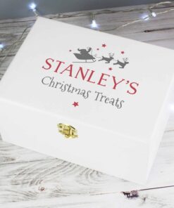 Personalised Christmas Eve White Wooden Box
