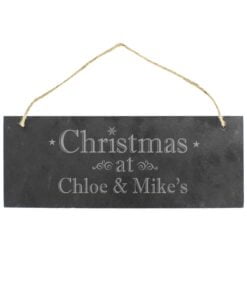 Personalised Christmas Hanging Slate Plaque