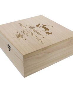 Personalised Christmas Large Wooden Keepsake Box