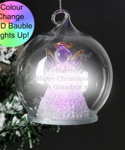 Personalised Christmas Message LED Angel Bauble
