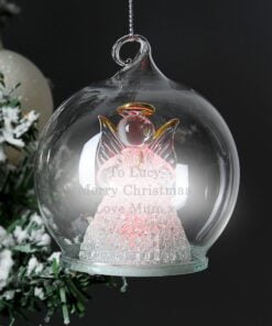 Personalised Christmas Message LED Angel Bauble