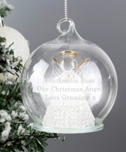 Personalised Christmas Message LED Angel Bauble