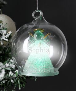 Personalised Christmas Message LED Angel Bauble