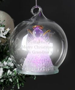 Personalised Christmas Message LED Angel Bauble