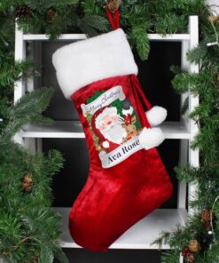 Personalised Christmas Santa Red Stocking