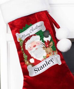 Personalised Christmas Santa Red Stocking