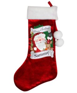 Personalised Christmas Santa Red Stocking