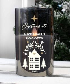 Personalised Christmas Smoked Glass LED Candle