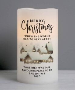 Personalised Christmas Town LED Candle