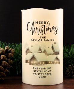 Personalised Christmas Town LED Candle