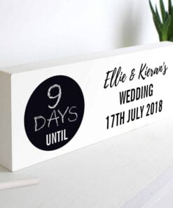 Personalised Classic Chalk Countdown Wooden Block Sign