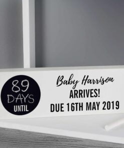 Personalised Classic Chalk Countdown Wooden Block Sign
