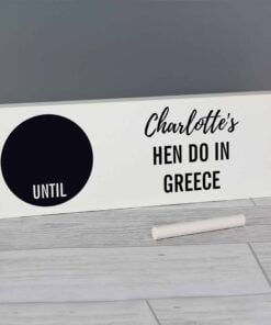Personalised Classic Chalk Countdown Wooden Block Sign