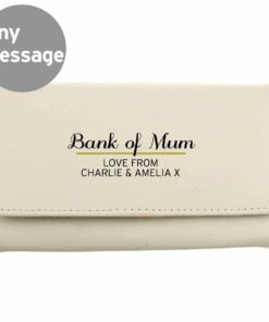 Personalised Classic Cream Leather Purse