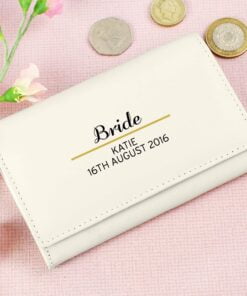 Personalised Classic Cream Leather Purse
