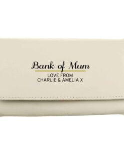 Personalised Classic Cream Leather Purse