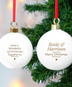 Personalised Classic Gold Star Christmas Bauble