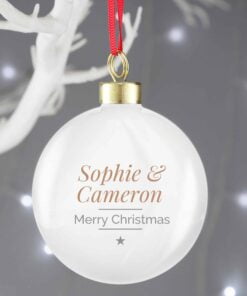 Personalised Classic Gold Star Christmas Bauble
